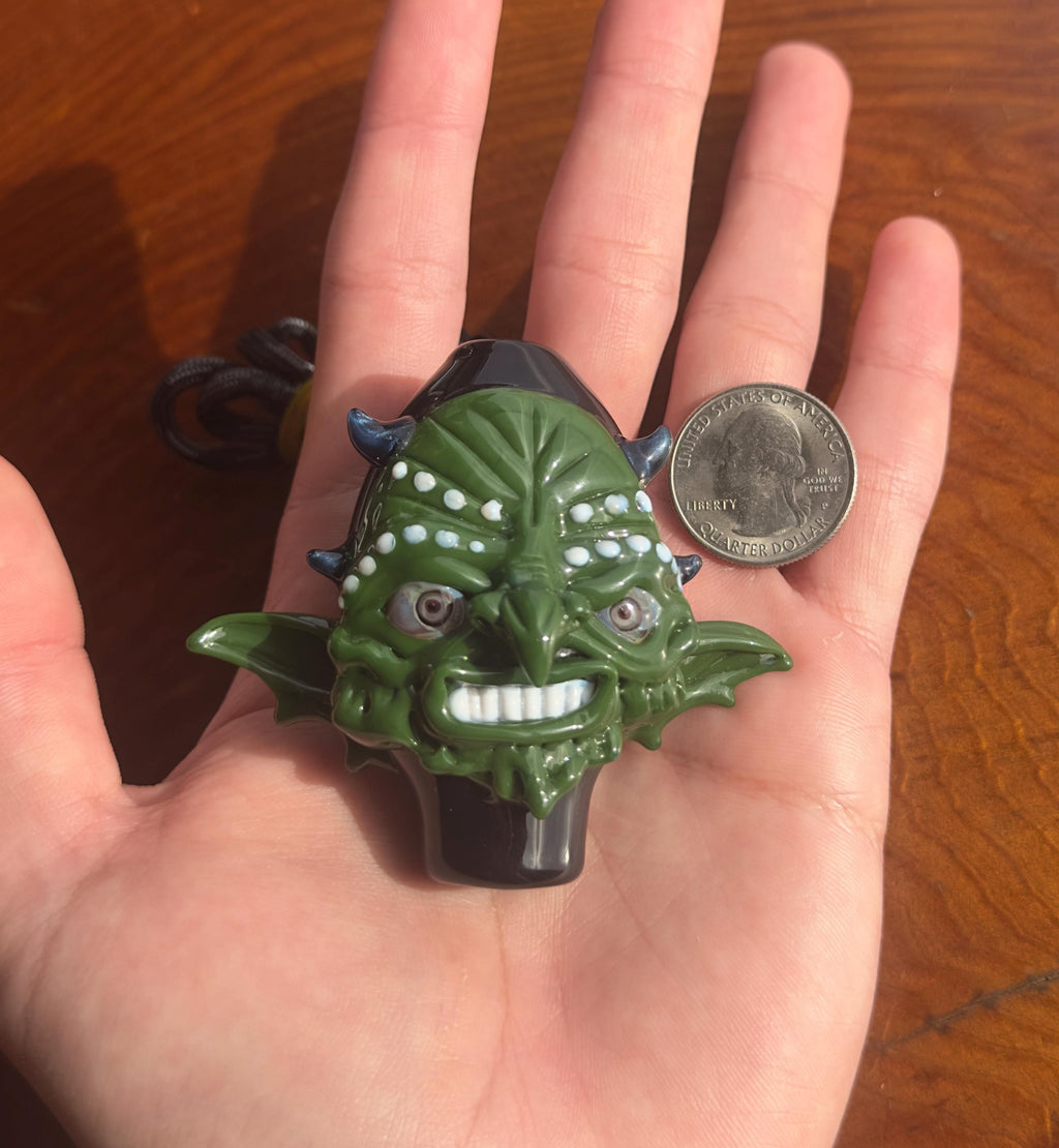 Goblin Pendant Necklace - Functional Glass Jewelry - Witchy And Fantasy Inspired Accessory - Perfect For Halloween - Unique Gift - Halloween