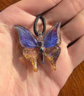 Glass Butterfly Necklace - Hand-Blown Butterfly Jewelry - Unique Birthday Gift - Anniversary Gift for Her - Artisan Torchwork Pendant