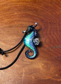 Seahorse Necklace - Ocean-Inspired Blown Glass Jewelry - Handmade Sea Creature Pendant - Dichroic Statement Necklace - Beach Lover Gift