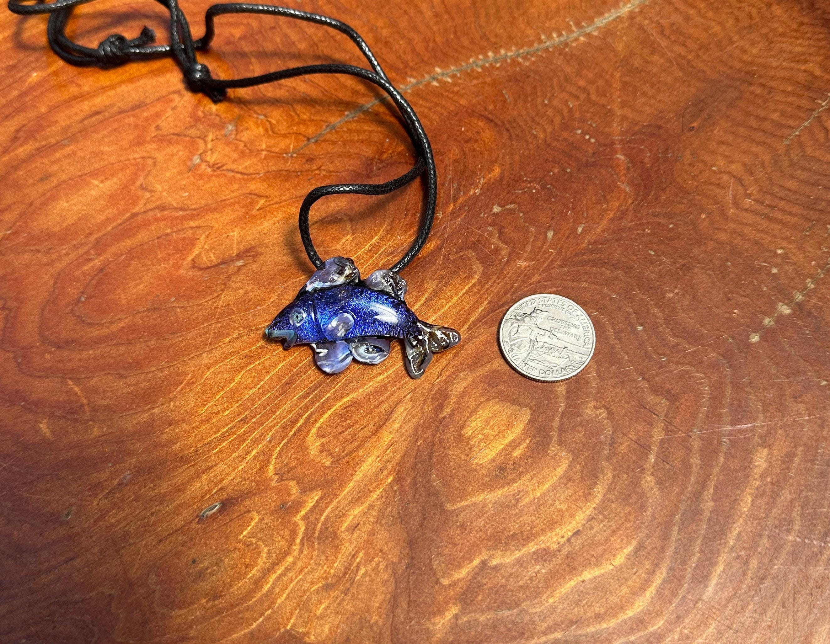 Salmon - Glass Pendant Necklace Craftwork