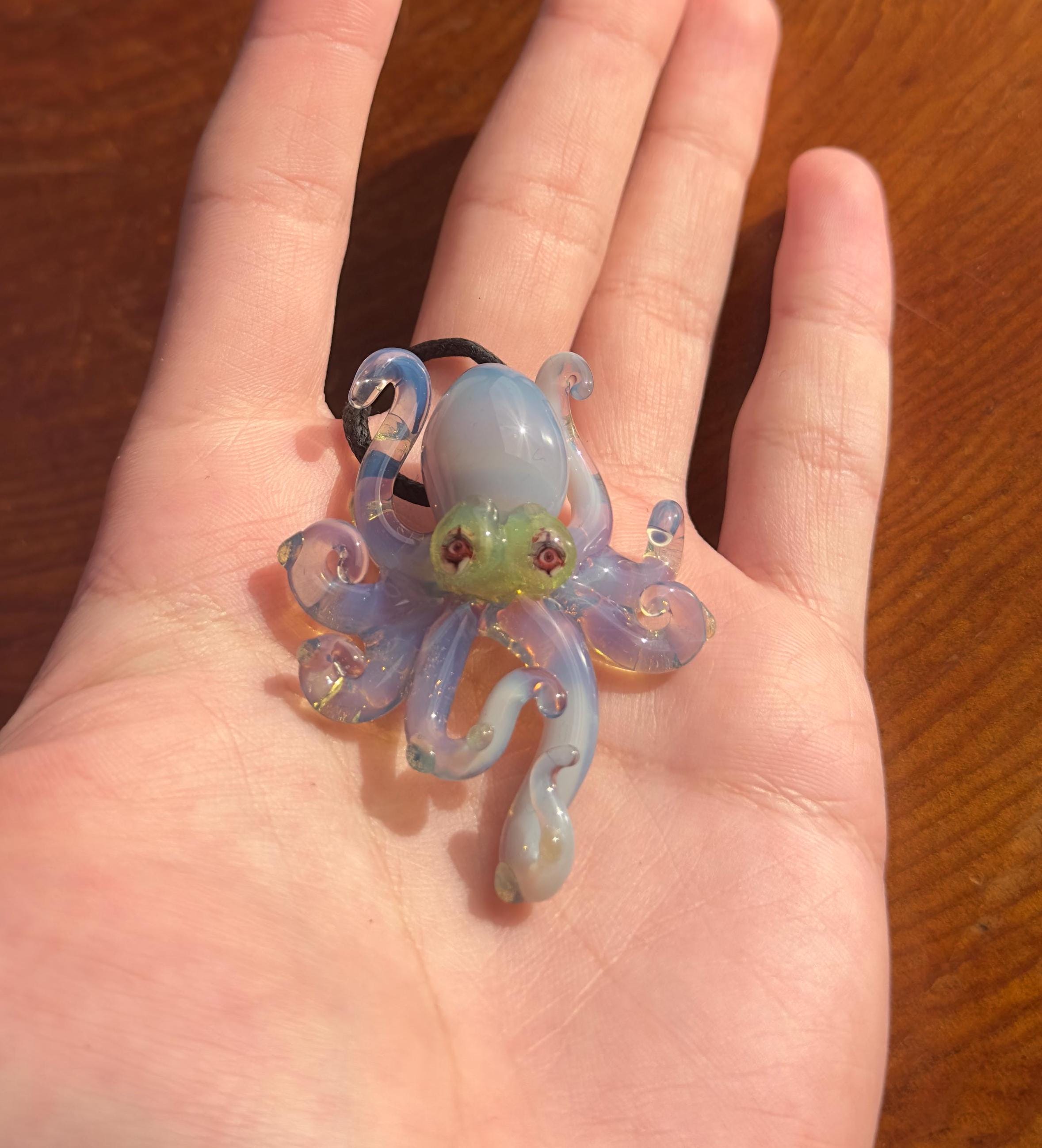 Octopus Necklace - Handmade Blown Glass Octopus Pendant - Unique Sea Creature Jewelry - Ocean-Inspired Necklace - Artisan Glass Art