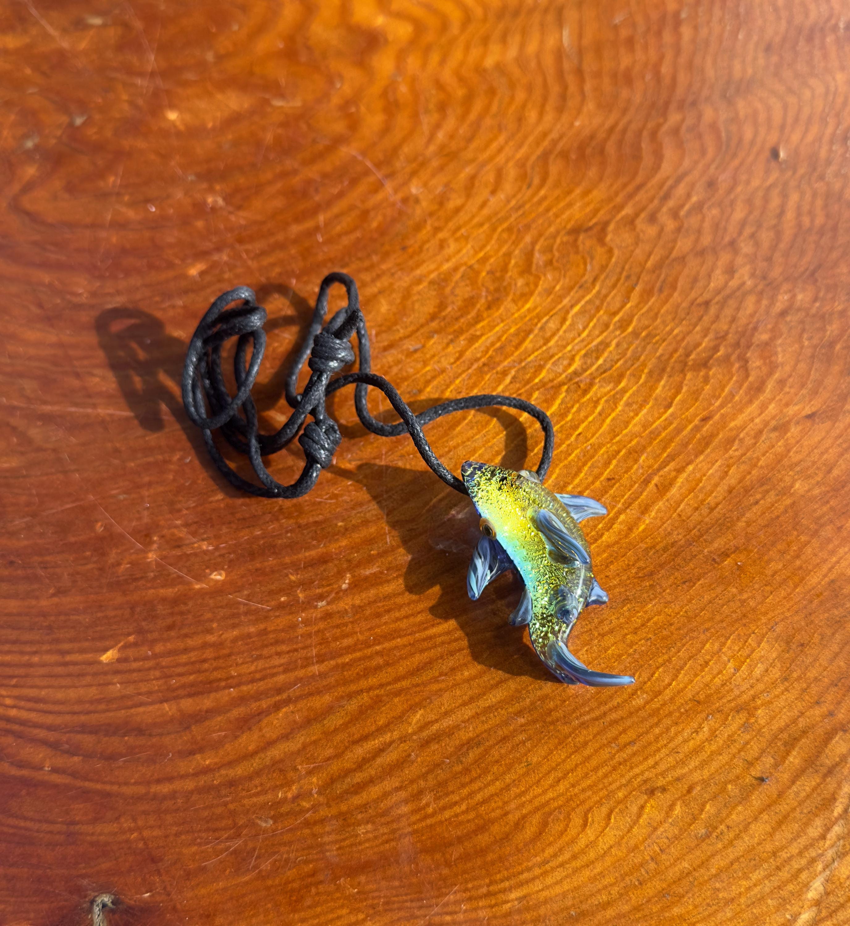 Blown Glass Shark Necklace: Handmade Borosilicate Sea Creature Pendant