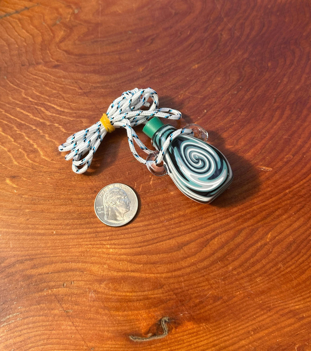Tiny Glass Bottle Necklace - Handmade Pendant