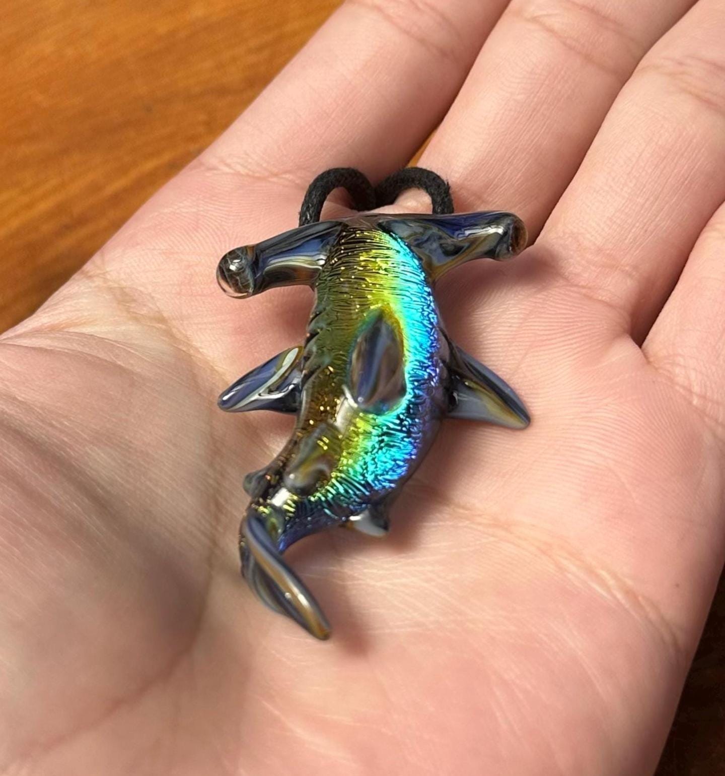 Hammerhead Shark Necklace - Blown Glass - Sea Glass Jewelry Statement Necklace - Ocean Necklace - Handmade Glass Sea Creature Necklace