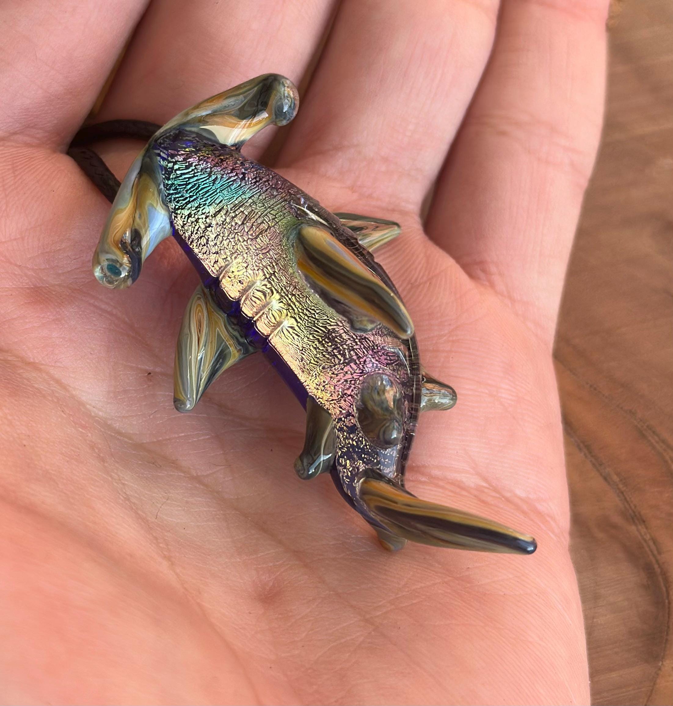 Handmade Blown Glass Hammerhead Shark Necklace – Ocean Jewelry