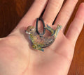 Handblown Glass Sea Lion Necklace: Dichroic Borosilicate Pendant