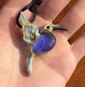 Glass Hummingbird Necklace - Hand-Blown Hummingbird Jewelry - Unique Gift for Her - Artisan Glass Pendant - Colorful Bird Necklace