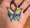 Glass Butterfly Necklace - Hand-Blown Butterfly Jewelry - Unique Birthday Gift - Anniversary Gift for Her - Artisan Torchwork Pendant