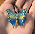 Glass Butterfly Necklace - Hand-Blown Butterfly Jewelry - Unique Birthday Gift - Anniversary Gift for Her - Artisan Torchwork Pendant