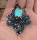 Octopus Necklace - Handmade Blown Glass Octopus Pendant - Unique Sea Creature Jewelry - Ocean-Inspired Necklace - Artisan Glass Art