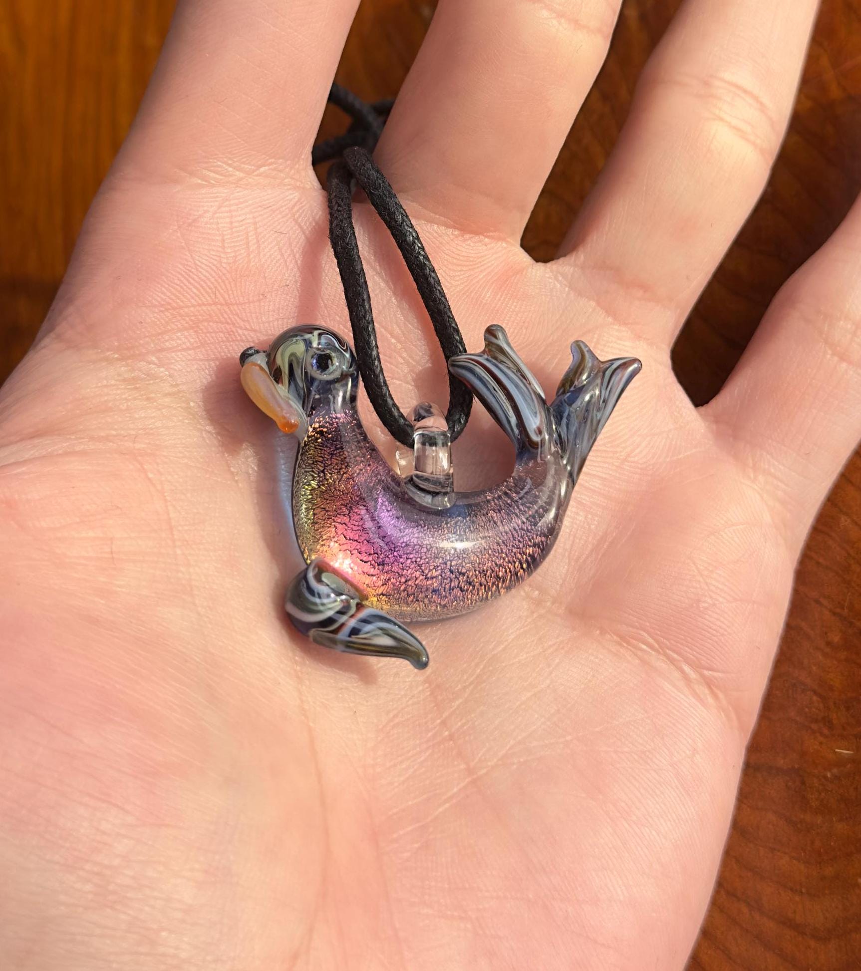 Glass Sea Lion Necklace - Sea Lion Pendant - Ocean Inspired Necklace - Handblown Glass Sea Lion Jewelry - Gift For Her - Statement Necklace