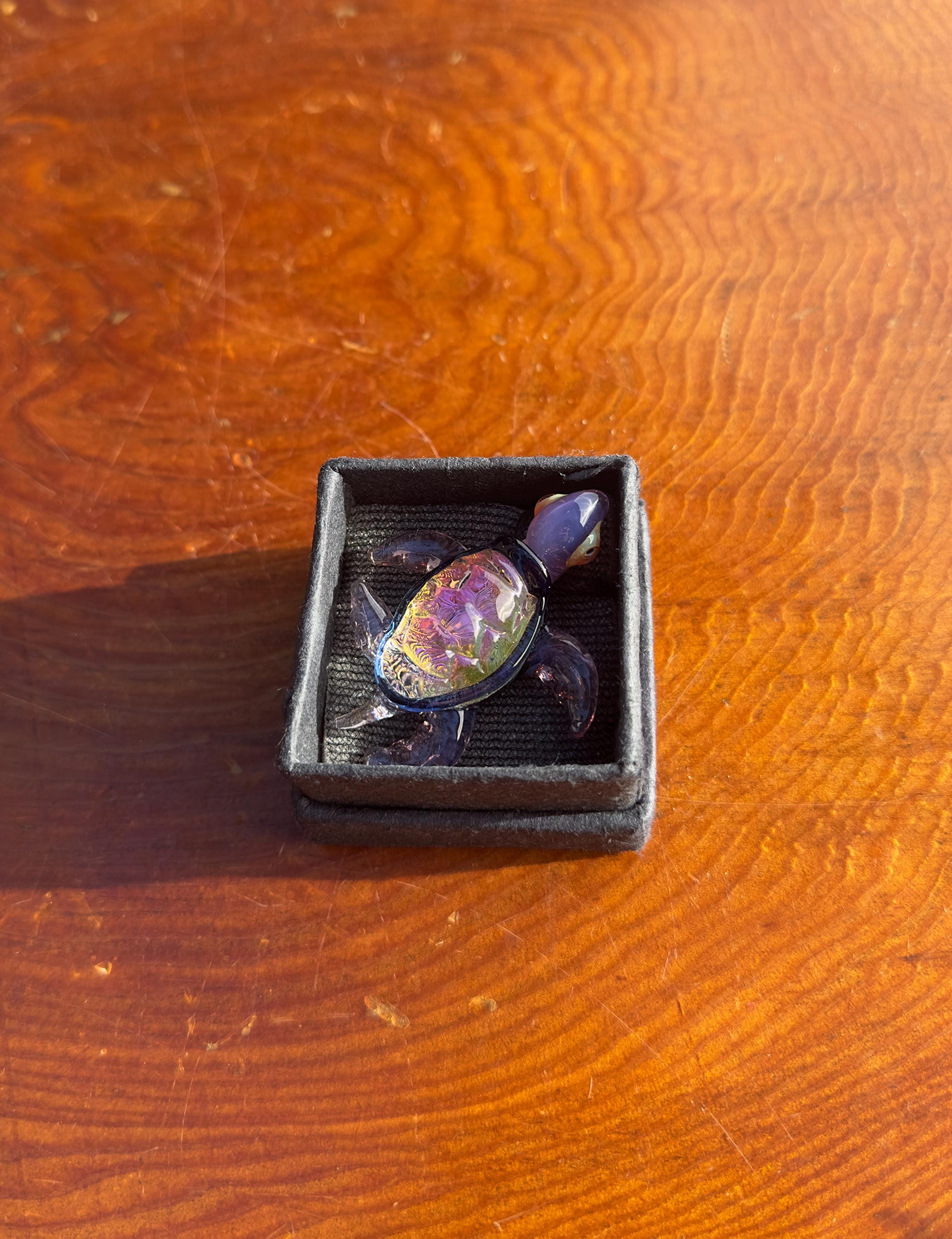 Sea Turtle Necklace - Handmade Blown Glass Pendant - Ocean-Inspired Jewelry - Unique Sea Creature Necklace - Dichroic Glass Art - Torchwork