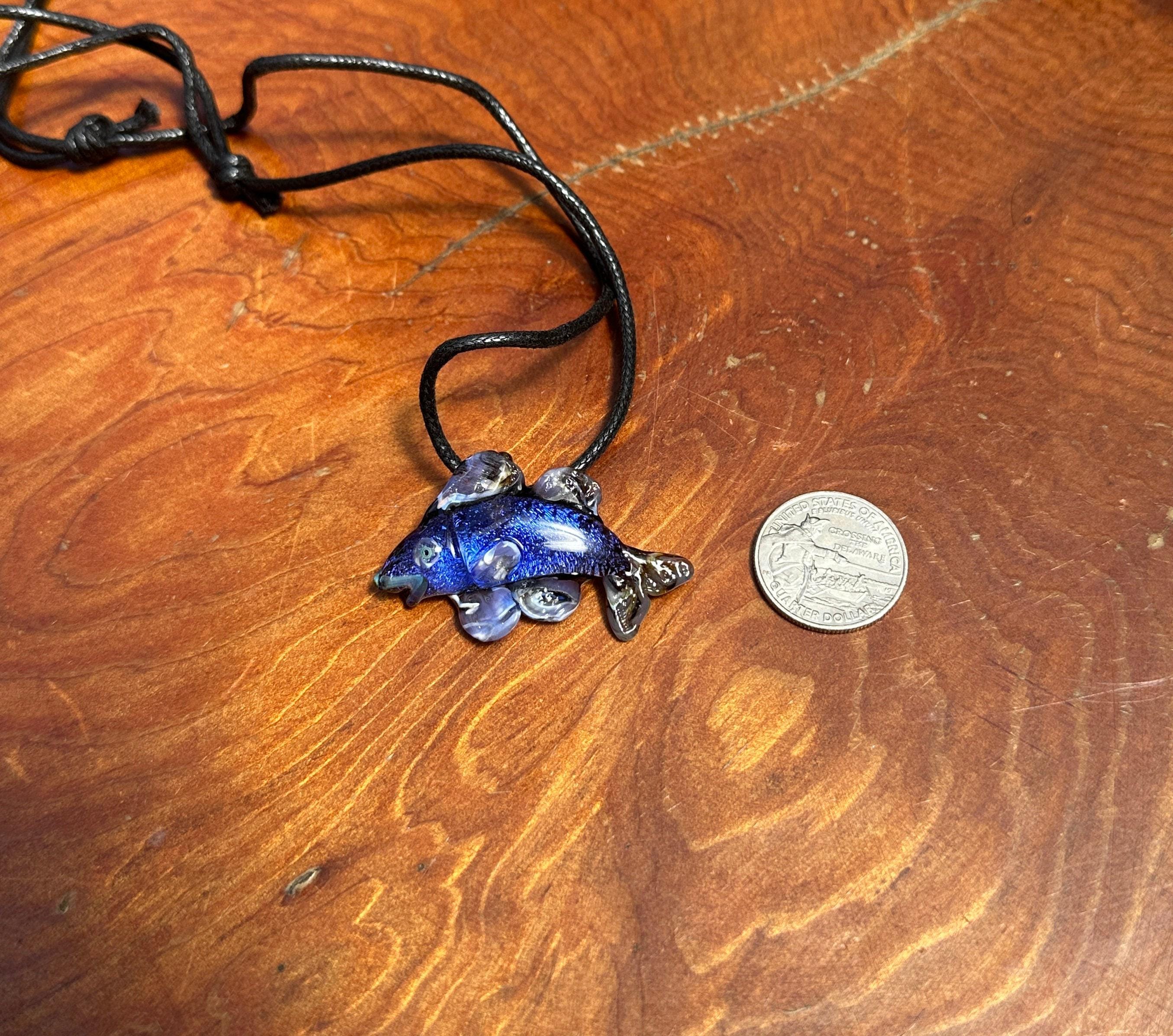 Salmon - Glass Pendant Necklace Craftwork