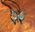 Glass Butterfly Necklace - Hand-Blown Butterfly Jewelry - Unique Birthday Gift - Anniversary Gift for Her - Artisan Torchwork Pendant