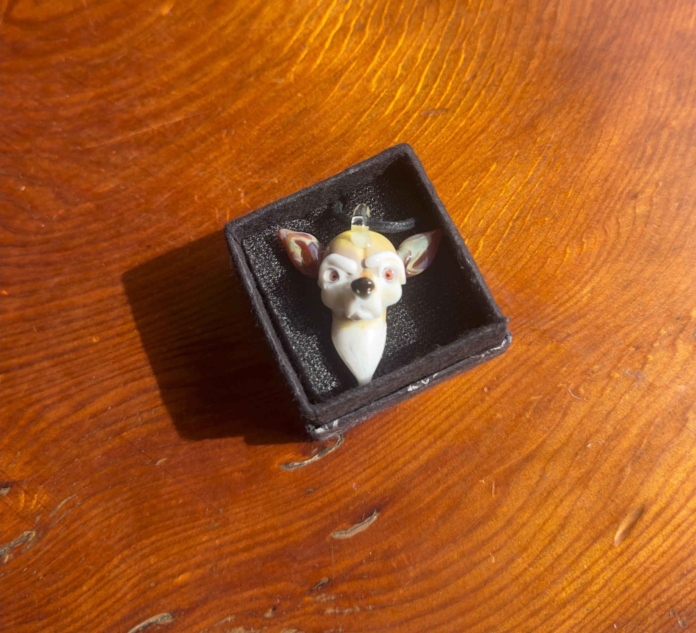 Glass Dog Necklace Handmade - Lampwork