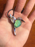 Glass Hummingbird Necklace - Hand-Blown Hummingbird Jewelry - Unique Gift for Her - Colorful Bird Necklace - Glass Bird Necklace