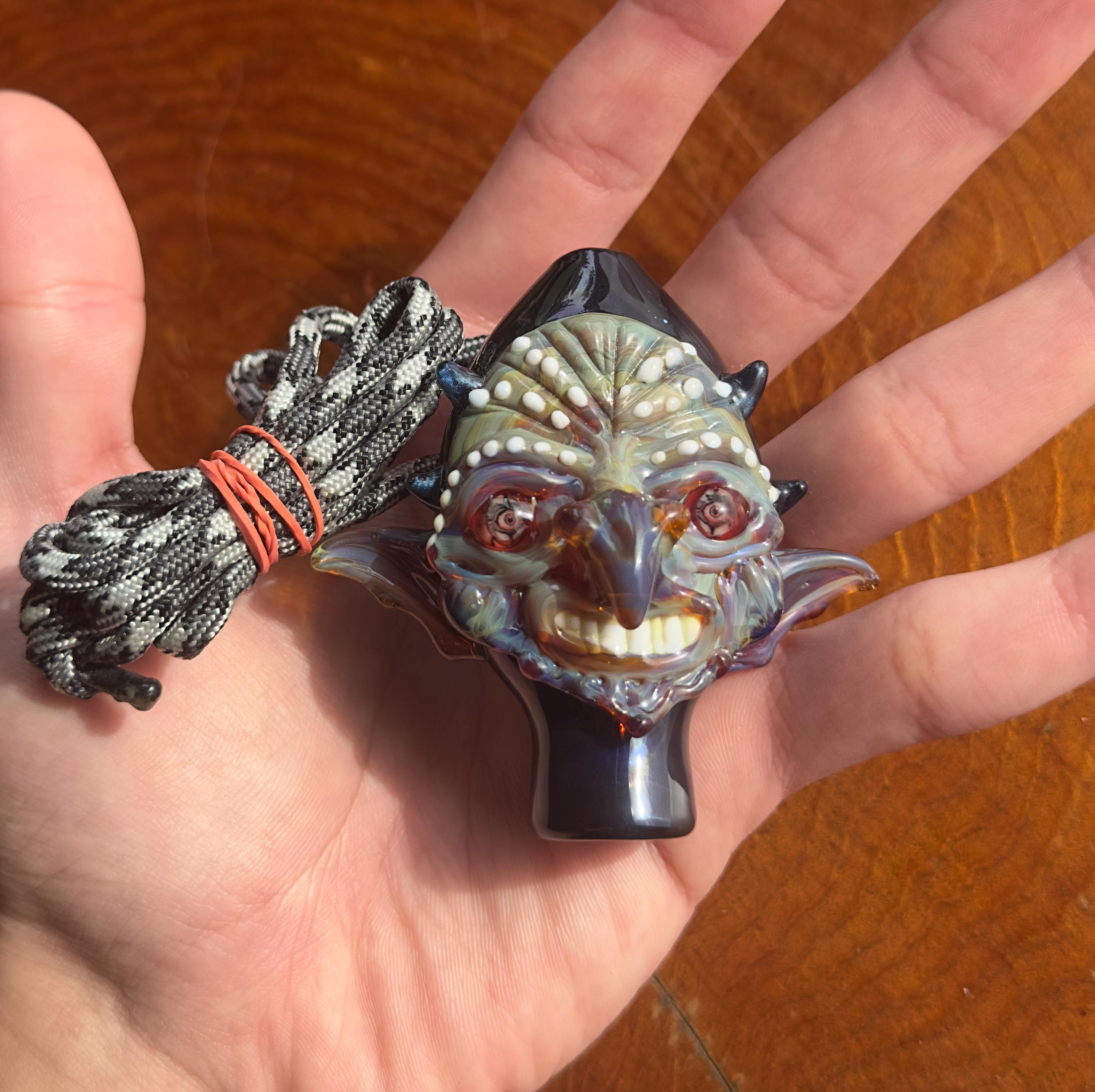 Goblin Pendant Necklace - Functional Glass Jewelry - Witchy And Fantasy Inspired Accessory - Perfect For Halloween - Unique Gift - Halloween
