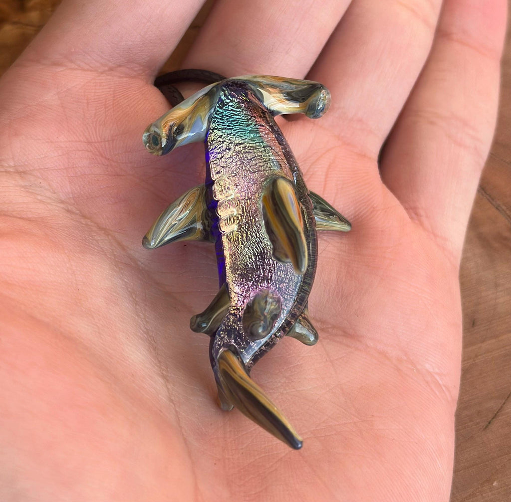Handmade Blown Glass Hammerhead Shark Necklace – Ocean Jewelry