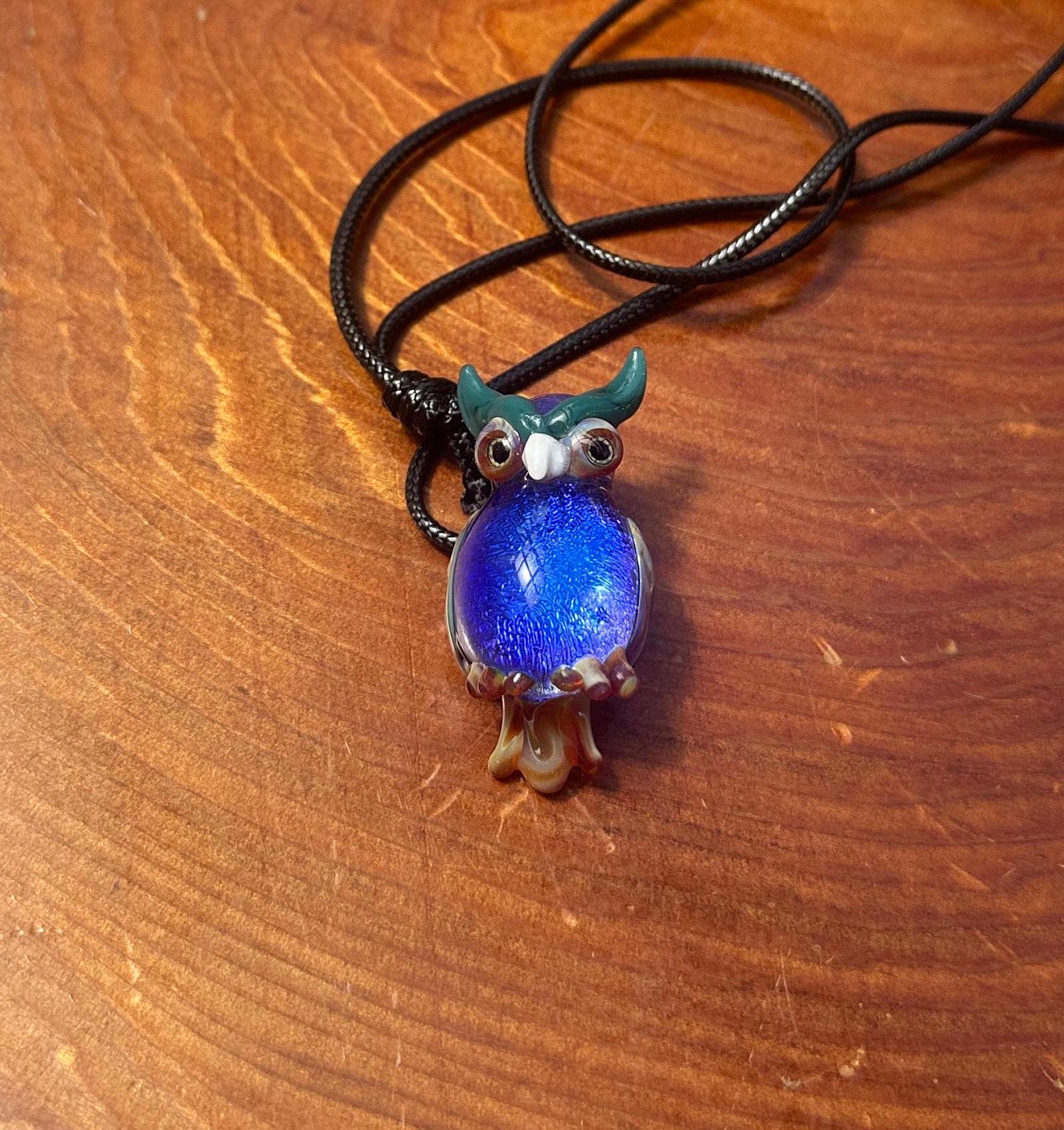 Owl - Glass Pendant Necklace