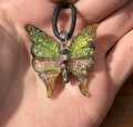 Hand-Blown Glass Butterfly Necklace: Artisan Torchwork Pendant