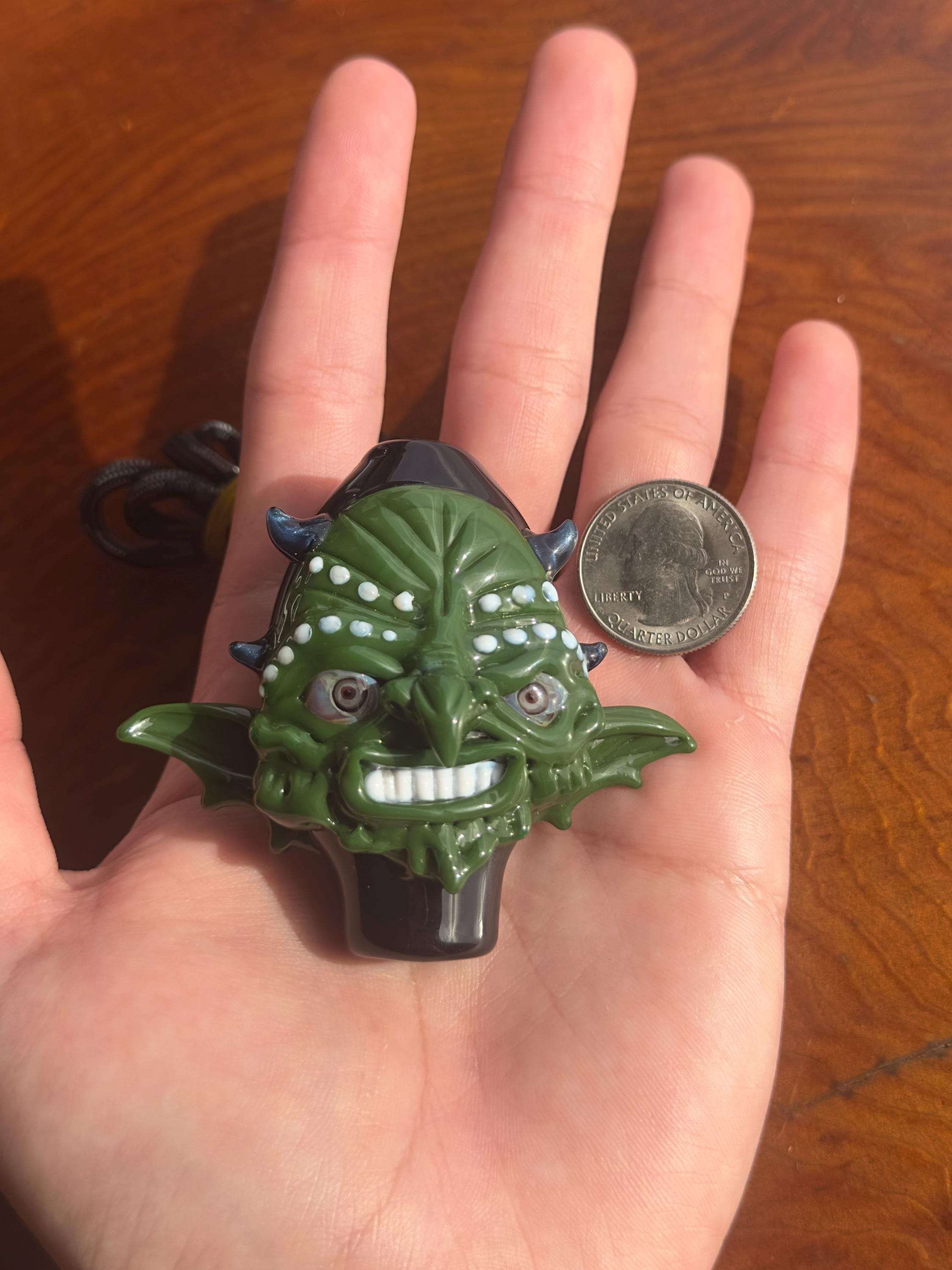 Goblin Pendant Necklace - Functional Glass Jewelry - Witchy And Fantasy Inspired Accessory - Perfect For Halloween - Unique Gift - Halloween