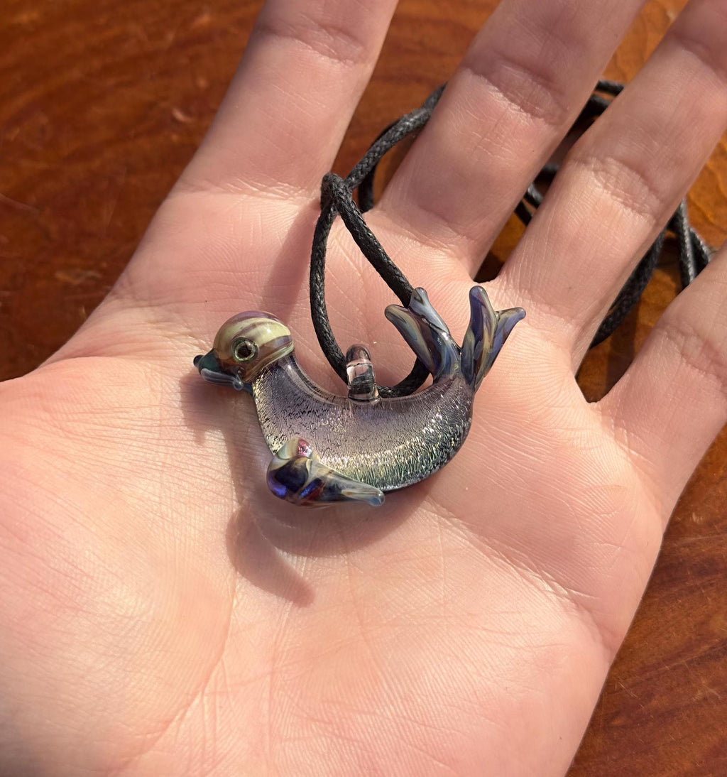 Glass Sea Lion Necklace - Sea Lion Pendant - Ocean Inspired Necklace - Handblown Glass Sea Lion Jewelry - Gift For Her - Statement Necklace