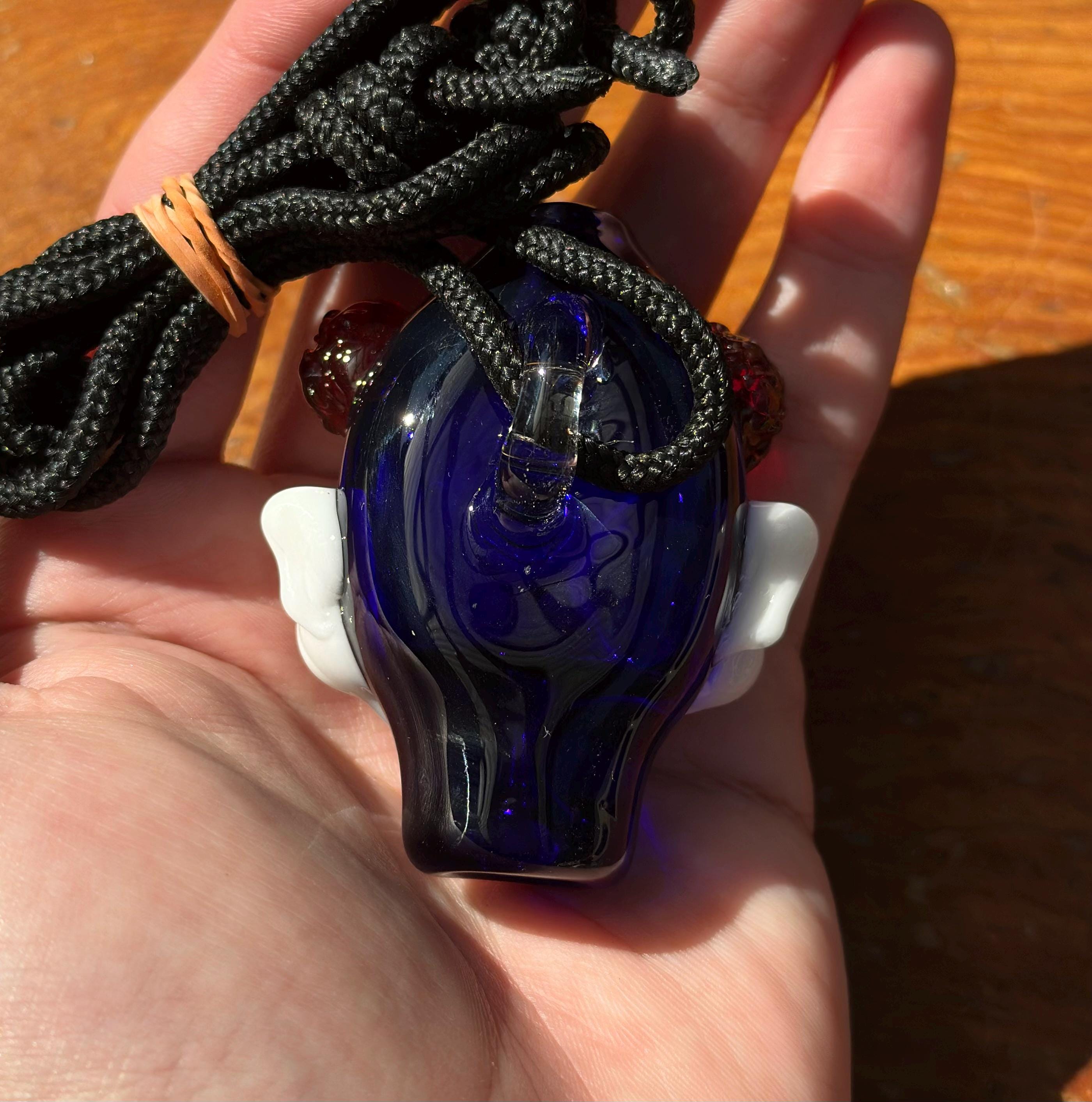 Handmade Creepy Glass Clown Pendant Necklace - Halloween Costume Accessory