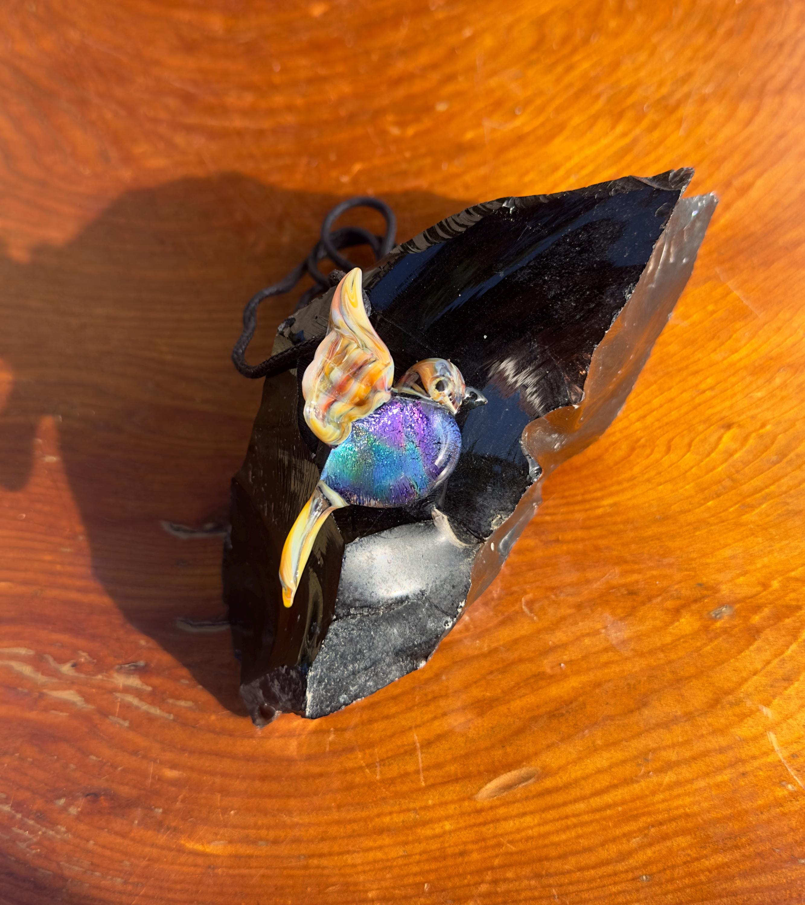 Glass Hummingbird Necklace - Hand-Blown Hummingbird Jewelry - Unique Gift for Her - Artisan Glass Pendant - Colorful Bird Necklace