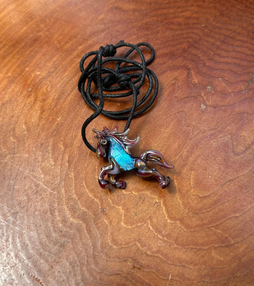 Horse - Glass Pendant Necklace Torchwork
